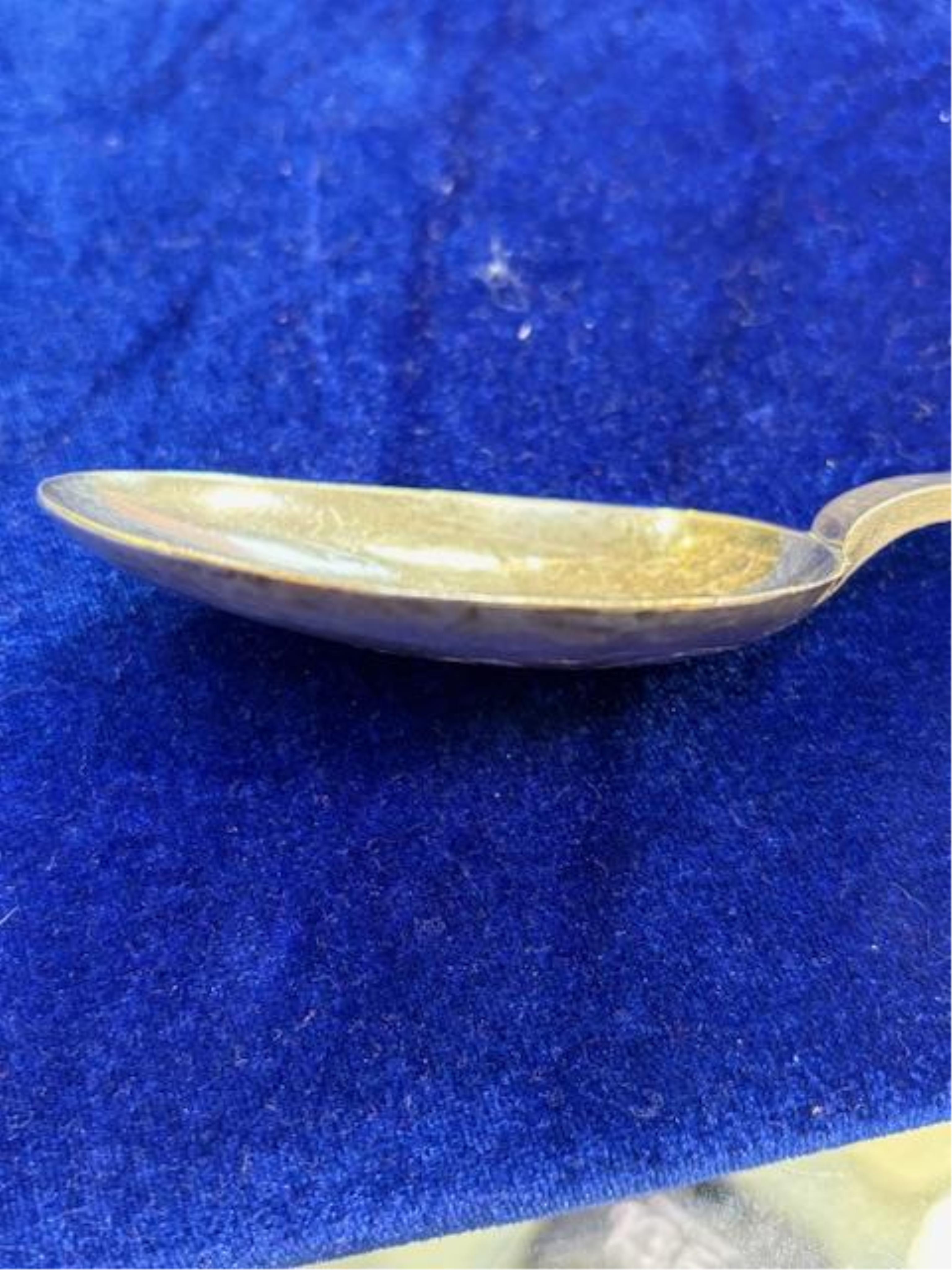 A James II silver trefid spoon, maker ?H beneath a crown